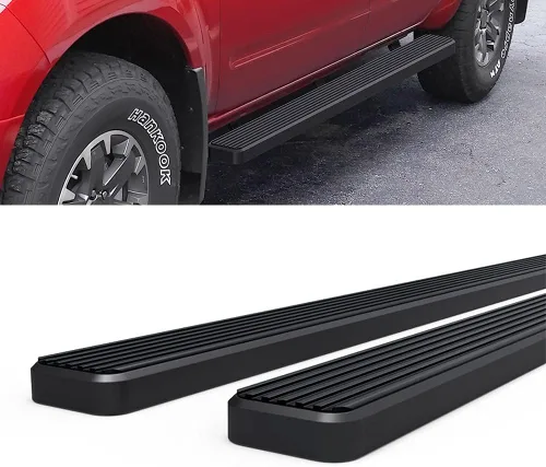 Vista 6 de iBoard Barras laterales para Nissan Frontier Crew Pickup de 4 puertas, Negro