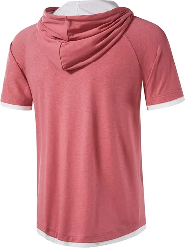 Vista 3 de LOCALMODE Sudadera atlética de moda para hombre, ligera, activa, sudadera con capucha