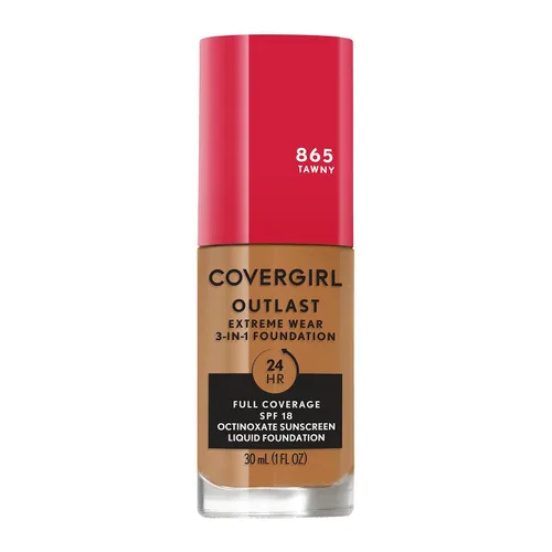 Vista 14 de Covergirl Outlast Extreme Wear Base líquida 3 en 1 de cobertura completa, protector solar SPF 18, beige pulido, 1 onza líquida