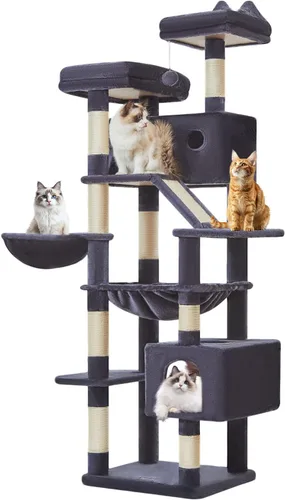 Vista 44 de Taoqimiao Árbol para gatos de 57.5 pulgadas, torre para gatos de interior para adultos, condominio extragrande para gatos, 8 postes rascadores