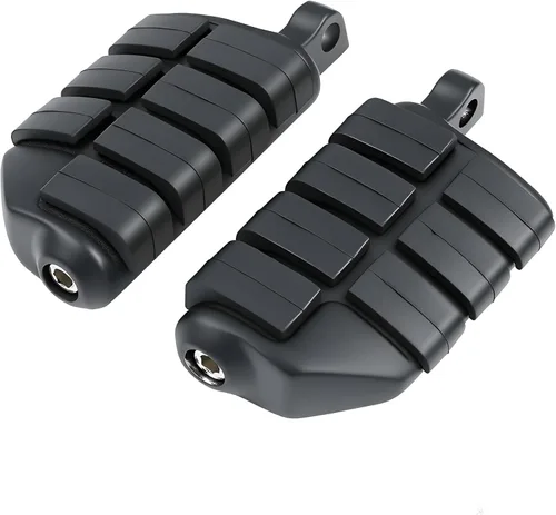 Vista 16 de Estriberas negras para motocicleta 1.25" 32mm, reposapiés ajustables para autopista, compatibles con Harley