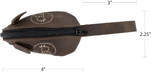 Vista 6 de Hide & Drink, Bolsa de monedas en forma de ratón, bolsa de cambio, estuche de bolsillo para monedas, accesorio de viaje, cuero de grano completo