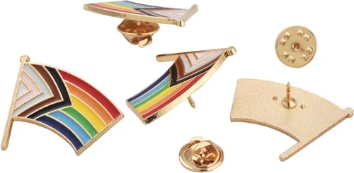 Vista 8 de Pines de orgullo con bandera de progreso Pines de solapa LGBTQ Rainbow Progressive Ally, para desfile del orgullo y decoraciones para ropa