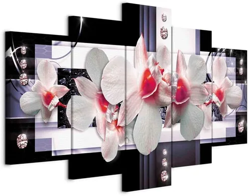 Vista 50 de Lienzo decorativo con impresión artística de diseño de orquídea de Artgeist Orquídea #01