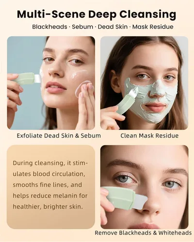 Vista 4 de Boloye Herramienta Eliminadora de Puntos Negros – Rascador Facial de Doble Cabezal y Limpiador de Poros para Limpieza Facial Profunda, Rascador