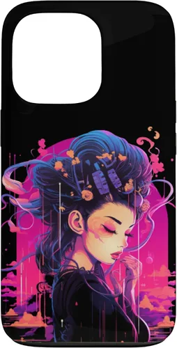 Vista 10 de iPhone 16 Japanese Geisha Retro Anime Cyberpunk Manga Synthwave Artsy Case