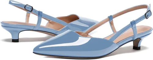 Vista 6 de WAYDERNS Zapatos de tacón bajo con correa de tobillo y puntera puntiaguda para mujer, 1.5 pulgadas