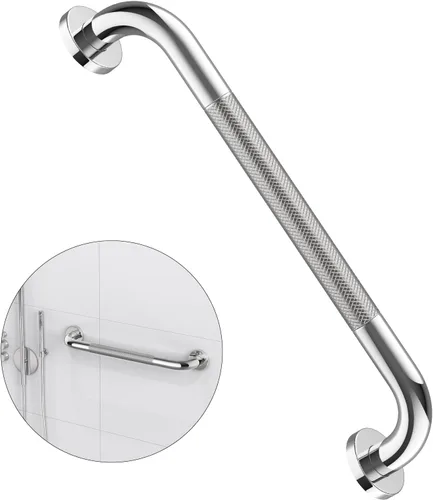 Vista 35 de Barra de agarre para ducha negra de 12 pulgadas con agarre de goma antideslizante, ZUEXT Barra de agarre para baño de acero inoxidable, Barra