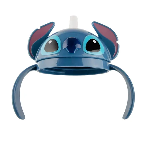 Vista 3 de The First Years Disney Stitch - Vaso con popote con peso, a prueba de derrames, con cubierta superior abatible, vasos de transición para niños