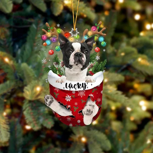 Vista 131 de Adorno de Navidad personalizado para perro Airedale Terrier en bolsillo de nieve, adorno para árbol de Navidad, idea de regalo para amantes