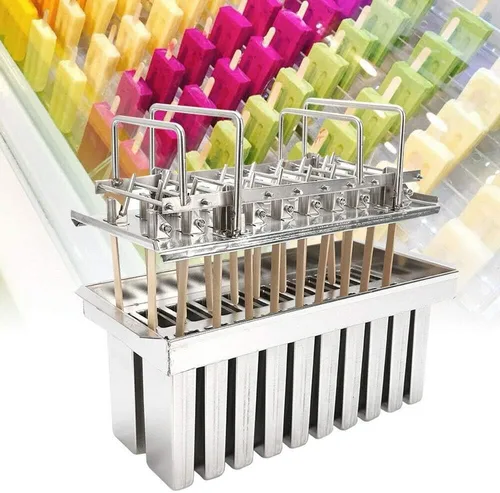 Vista 10 de 20 moldes de acero inoxidable para helados, molde comercial para hacer estallidos, molde de helado