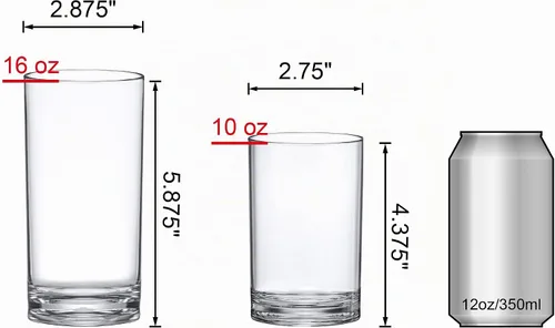 Vista 3 de Amazing Abby - Probity - Vasos de plástico de 10 onzas y 16 onzas (juego de 8), vasos de plástico para beber, vasos de plástico reutilizables, sin
