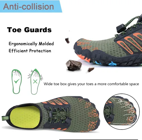 Vista 6 de MAYZERO Zapatos de agua para hombres y mujeres, zapatos de surf, playa, piscina, zapatos de punta ancha, senderismo, zapatos de agua, zapatillas