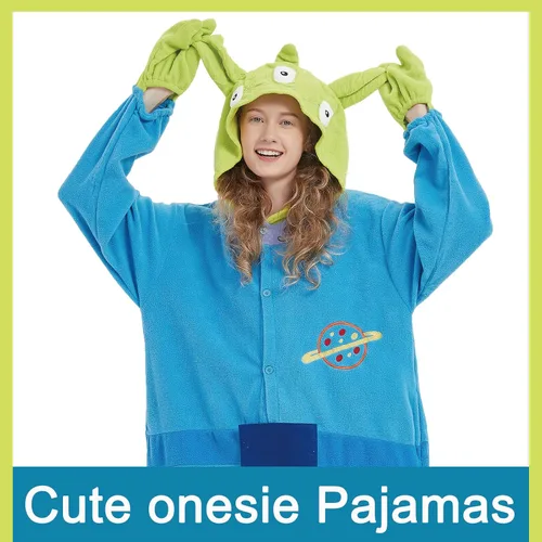 Vista 3 de SWEETXIN Adult Kid Unisex Onesie Pajamas Halloween Christmas Sleepwear Jumpsuit Cosplay Costume Suit for Women and Men