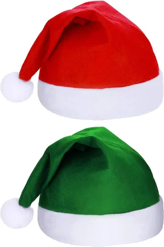 Vista 5 de SATINIOR 16 Piezas de Sombrero de Navidad a Granel, Sombreros de Papá Noel de Tela No Tejida para Navidad, Sombreros para Adultos, Decoraciones