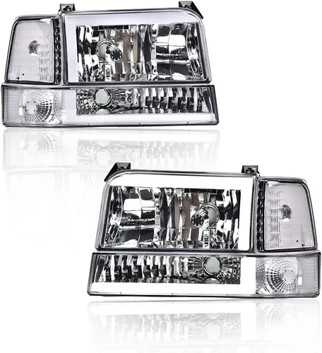 Vista 16 de CHEDA Conjunto de faros, lente transparente carcasa negra ámbar reflector