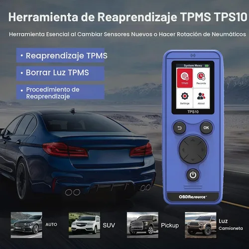 Vista 8 de OBDResource TPMS Herramienta de reaprendizaje para sistema de monitoreo de presión de neumáticos automático, activación de sensores, herramienta