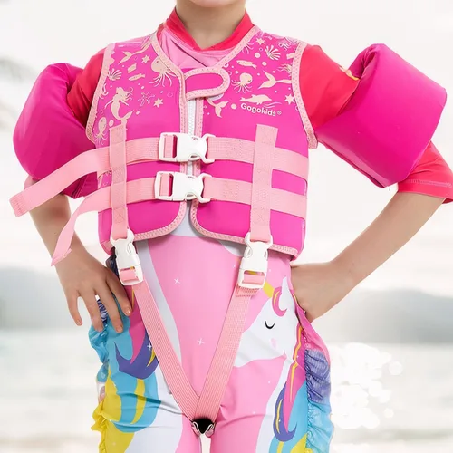 Vista 6 de Gogokids Chaleco de natación para niños que aprenden a nadar, flotadores para niños pequeños para niñas y niños de 20 a 50 libras, chaqueta