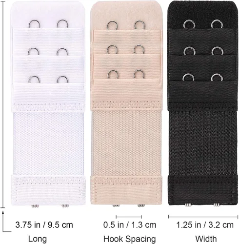 Vista 2 de Akstore 6 piezas para mujer, suave y cómodo, elástico extensible, 2 ganchos y 3 filas para mujer
