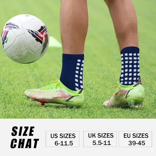 Vista 5 de YUFREE SUN Calcetines de agarre de fútbol para hombre, jóvenes, atléticos, antideslizantes, para fútbol, baloncesto, hockey, rugby, 4 pares
