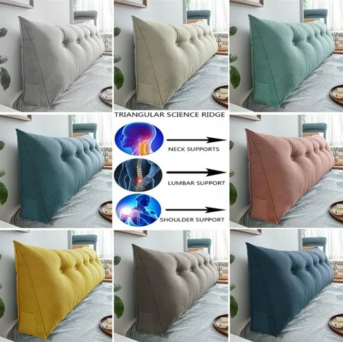 Vista 2 de Almohada de lectura triangular para cama o sofá, almohada grande para cabecero, cojín de cojín de almohada grande para sofá cama, respaldo