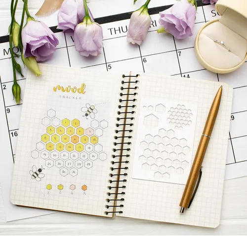 Vista 2 de 16 plantillas de diario para suministros de diarios con puntos, plantillas de Happy Planner para manualidades, plantillas de dibujo para diarios