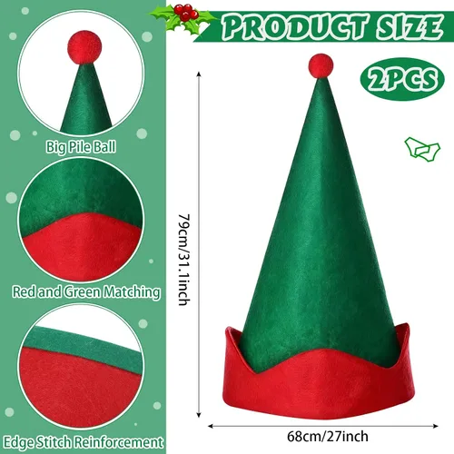 Vista 2 de 4 Piezas de Delantales de Navidad con Sombreros para Mujeres y Hombres, Delantales de Cocina Ajustables Divertidos para Cocinar para BBQ y Fiesta