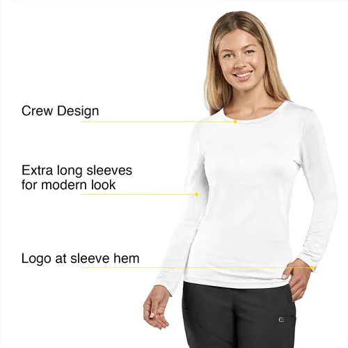 Vista 2 de WonderWink - Camiseta de manga larga para mujer