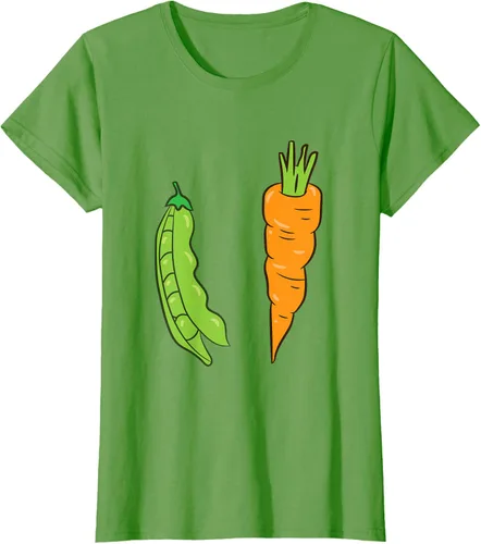 Vista 3 de Camiseta de disfraz de zanahoria con guisantes y zanahorias, Blanco, S