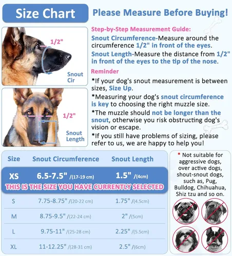 Vista 2 de LuckyPAW Bozal para Perros, Bozales Suaves para Perros Grandes, Medianos y Pequeños para Evitar Mordeduras y Masticaciones con Anillo y Correa Negro