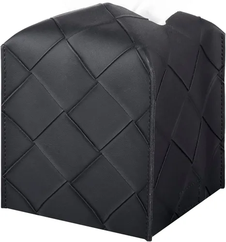 Vista 10 de Funda para Caja de Pañuelos de Cuero PU Cuadrada Soporte Organizador de Pañuelos Faciales Dispensador para Baño, Dormitorio, Encimera de Tocador