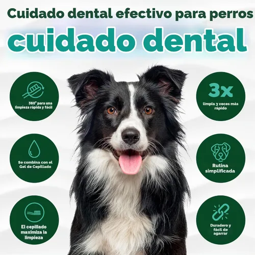 Vista 5 de TropiClean Fresh Breath TripleFlex Cepillo de dientes para perros grandes Uso con pasta de dientes o gel TropiClean Cepillo de dientes de 360