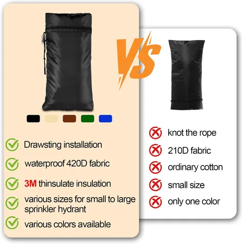 Vista 2 de Cubiertas XXL para grifos al aire libre para invierno, protector anticongelante de 3M Thinsulate para aspersores, 63.5 cm x 33 cm para grifos