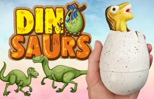 Vista 4 de JA-RU Huevos Gigantes de Dinosaurio Crecientes Juguetes (1 Huevos Surtidos) Sorpresa Mágica Eclosión y Crecimiento en Agua Animales para Niños