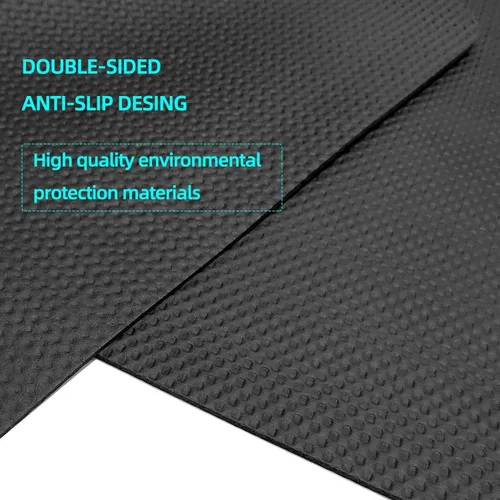 Vista 6 de Cinta de correr protectora y alfombrilla de bicicleta estacionaria, impermeable, adecuada para madera dura y alfombra, ideal para ejercicio y uso