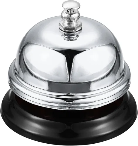 Vista 6 de uxcell Campana de escritorio, 3.346 in (3.35 pulgadas) para restaurantes, servicio, azul