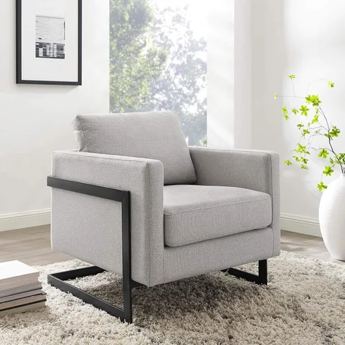 Vista 10 de Posse - Silla decorativa de tela tapizada en carbón negro Negro carbón