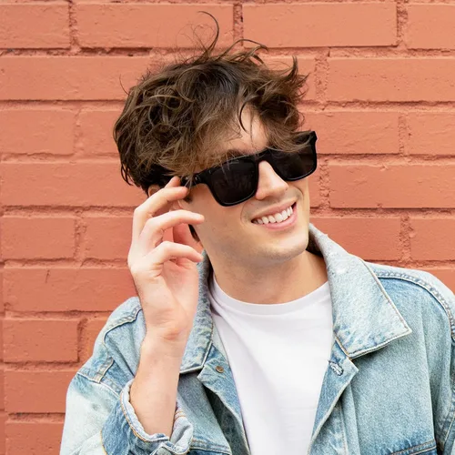 Vista 4 de Gafas inteligentes SKCT, lentes de sol de audio Bluetooth, llamadas manos libres, audio al aire libre, encendido y apagado automático, lentes