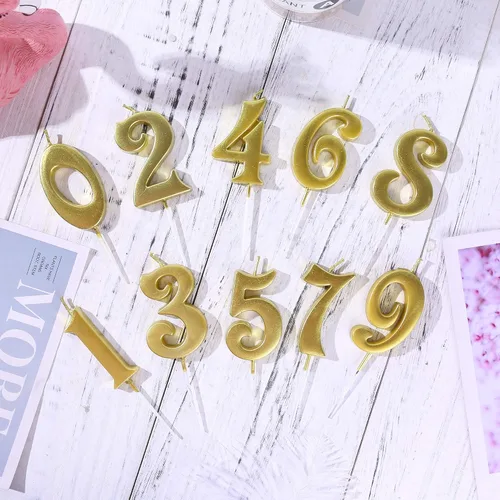 Vista 7 de Velas doradas de 70 cumpleaños para pasteles, velas con purpurina número 70 para fiestas, aniversarios, decoración de pasteles para mujeres u hombres