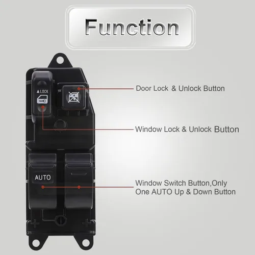 Vista 3 de 84820-08010 Interruptor de ventana eléctrica de puerta compatible con Toyota Tacoma 2001-2011