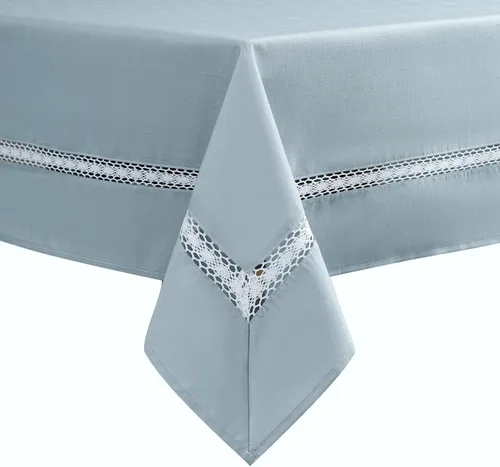 Vista 12 de EHouseHome Mantel de tela resistente con encaje blanco, impermeable, sin arrugas, resistente a las manchas, a prueba de aceite, para comedor
