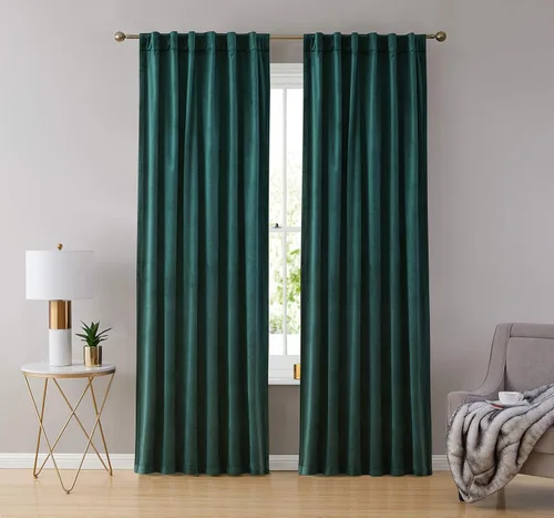 Vista 17 de HLC.ME Lopez - Paneles de cortinas de terciopelo con pestaña trasera y bolsillo para cortinero, para dormitorio y sala de estar, juego de 2 paneles