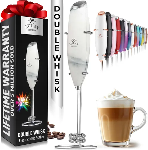 Vista 506 de Zulay Milk Boss Espumador de leche potente manual, hace espuma para latte, batidor para mezclar bebidas, café, miniespumador para capuchino, frappé