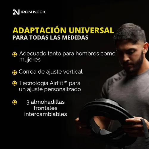 Vista 7 de Iron Neck - Advanced Neck Trainer, Strengthener, Exerciser, & Rehabilitation Device to Relieve Pain & Improve Posture - Workout & Strength Training