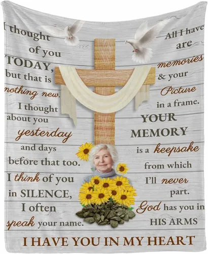 Vista 25 de Manta de memoria amorosa personalizada, no Longer be My Side but Forever in My Heart