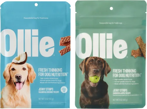 Vista 10 de Ollie Golosinas para Perros de Carne de Res y Batata Dulce Tipo Jerky, Paquete de 5 oz de 1, Completamente Naturales, Bocadillos Saludables, Hechas