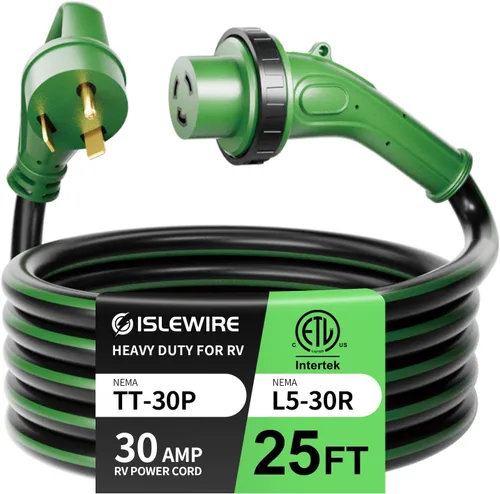 Vista 11 de Cable de alimentación RV de 30 amperios y 15 pies, cable STW resistente de calibre 10 con conector giratorio indicador de alimentación LED, NEMA
