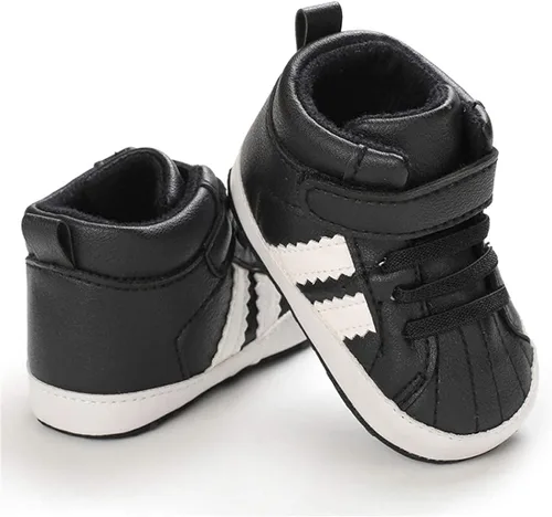 Vista 5 de KaKaKiKi - Tenis de lona para bebé infante niños tenis con suela de goma antideslizante tenis de caramelo caminantes primerizos precaminando tenis