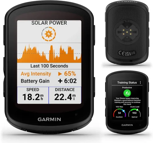 Vista 2 de Garmin Edge 840 Solar GPS Ciclismo Computadora, pantalla táctil, controles de botón, navegación avanzada con paquete E-Bank