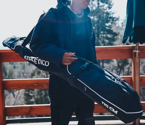 Vista 9 de Athletico Diamond Trail - Bolsa de esquí acolchada - Bolsa de viaje de esquí individual para transportar esquís